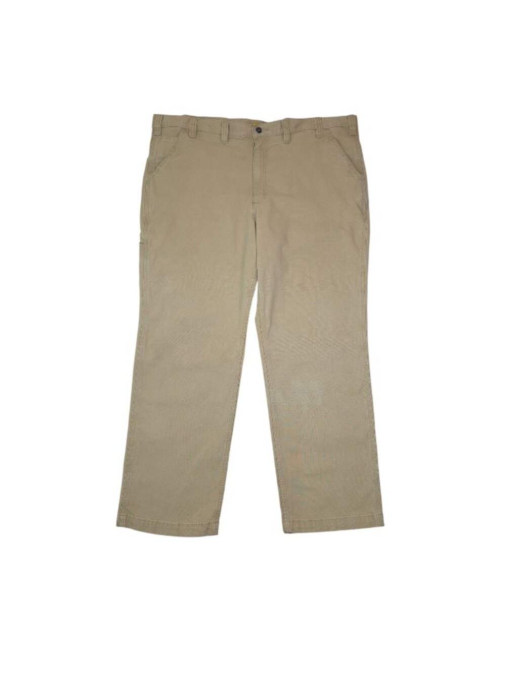 Carhartt Mens Relaxed Fit Beige Khaki Work Pants Size 44x30 Durable Cotton Blend